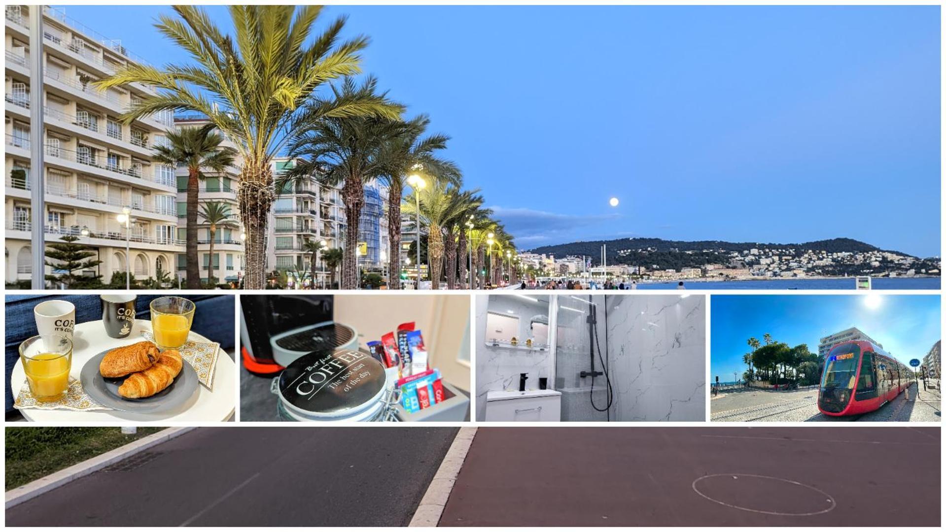1 Min To The Beach Apartment - Kitchen - Tramway - Air Conditioner - Wifi - Promenade Des Anglais Nice Bagian luar foto